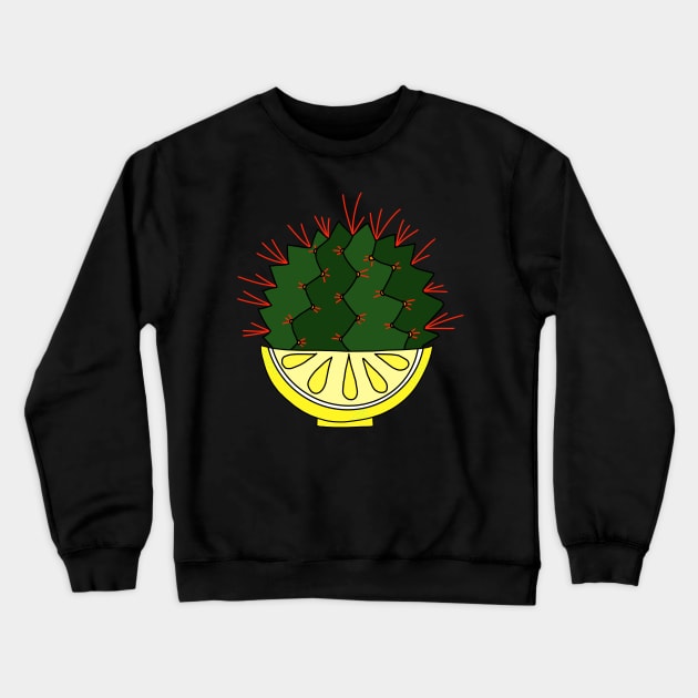 Cute Cactus Design #83: The Lemon Cactus Crewneck Sweatshirt by DreamCactus